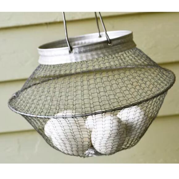 Vintage Italian Collapsible Wire Strainer Basket garden pasta mesh chicken coop - Picture 1 of 16